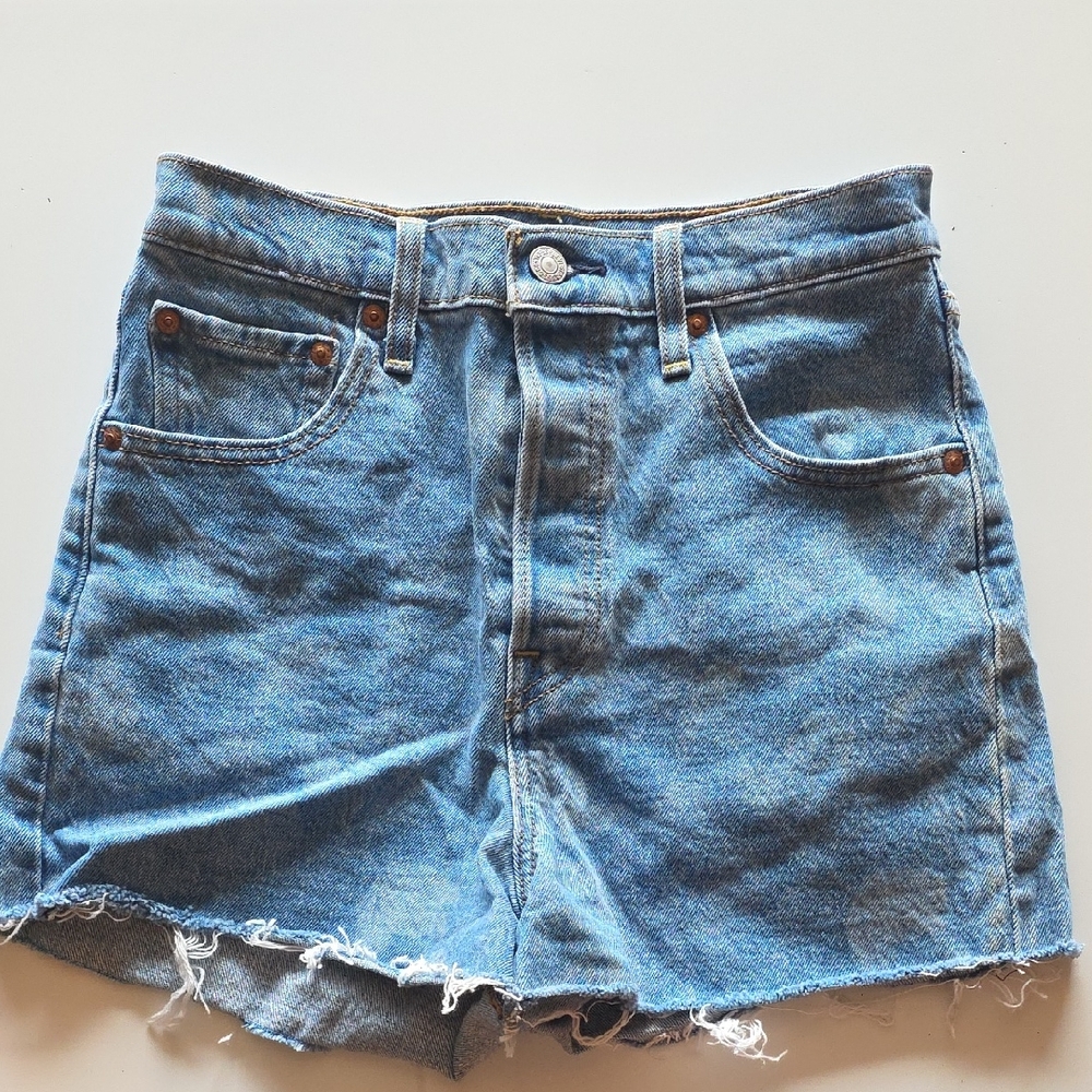 Levi's Ribcage Light Blue Jean Shorts